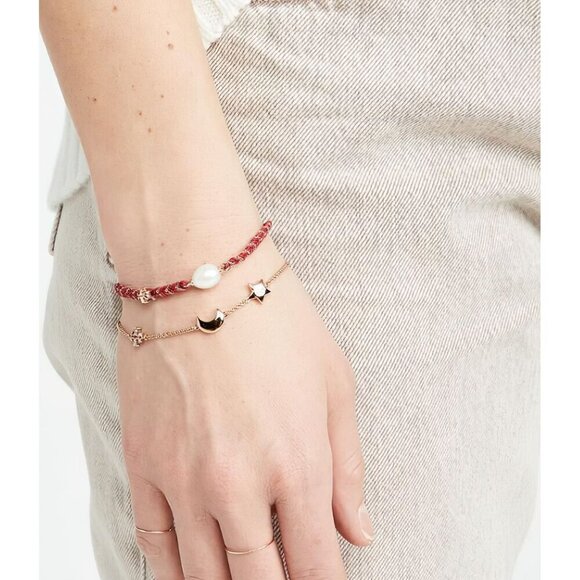 Tory Burch Star Moon Charm Logo Bracelet Gold OS - Picture 4 of 14